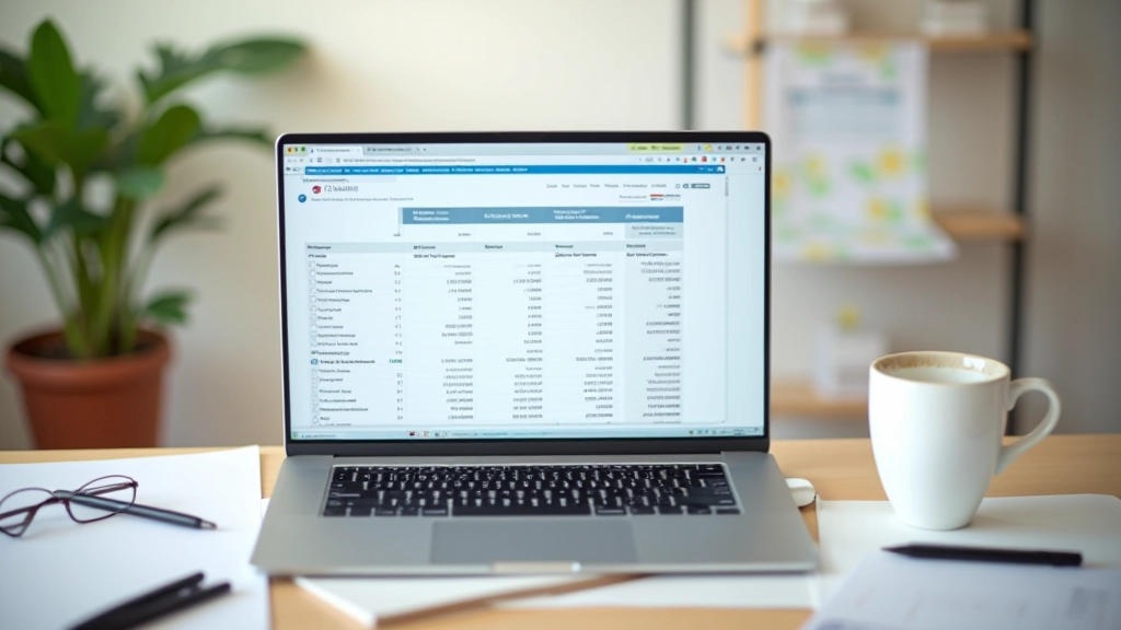 Tableau comparatif sur ordinateur portable affichant le budget prévu versus réel avec graphiques et pourcentages